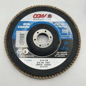 NEU CGW Schleifmittel Fächerscheibe Z3 Regular 53001, 6 x 7/8, Z3-36 T27, 10 Stück - Bild 1 von 5