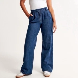 Abercrombie Sloane Jeanshose weites Bein blau Business Trendy Tailored 10 - Bild 1 von 7