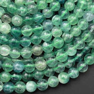 Natural Green Fluorite Gemstone 8 MM Round Smooth Beads Strand 15.5"For Jewelry - Picture 1 of 2