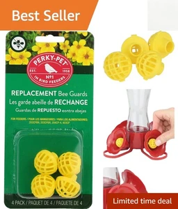 Paquete económico de 4 protectores de abejas amarillos para comederos de colibríes - 3,04 W x 1,01 pulgadas - Imagen 1 de 9