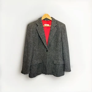 Giacca blazer Marella Max Mara UK 16 grigio misto lana completamente foderata singolo bottone - Foto 1 di 15