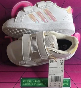 Adidas Grand Court 2.0 CF Infant Toddler Size 9 Kids Athletic Shoe Sneakers #884 - Picture 1 of 4