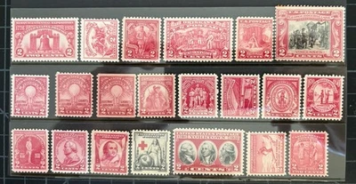 US Stamps - Lot Of 2 Cent Reds Ranging From 627 To 717 - MNH - SCV = $48.75 - Image 1 of 2
