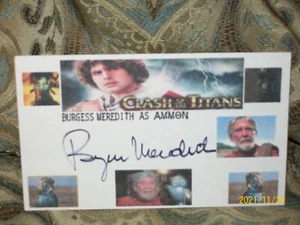 BURGESS MEREDITH "CLASH OF THE TITANS (1982)" SIGNED AUTOGRAPHED 3X5 INDEX CARD - Picture 1 of 3