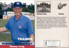 Tommy Craig 2003 Auburn Doubledays #NNO RC Card *AutographDen*
