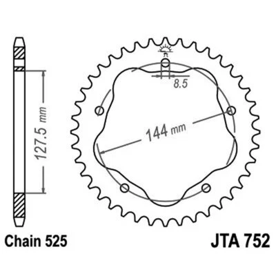 CORONA ALU 7075T6 JTA 752 z41 PAR.JTA750B per Ducati 996 996 SPS III 2000-2000 Foto 1 de 3