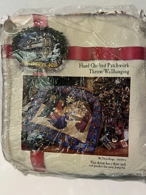 Hawthorne Hill American Pacific Acolchado a Mano Retazos Tirar Pared We Three Kings Foto 1 de 4