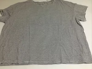 TERRA & SKY RELAXED FIT Stripe Crew Neck Short Sleeve Tee Shirt Sz 2X (20W-22W) - Picture 1 of 3