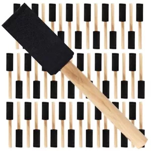 48Count - 1" Disposable Poly Foam Brushes for All Paints, Stains, Varnish & Glue - Picture 1 of 7