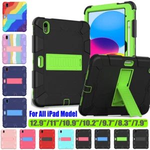 For iPad 10th Mini6 8th Air4 5 10.2 Pro 11 10.5 Shockproof Hard Stand Case Cover - Picture 1 of 90