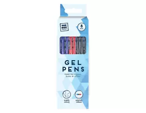 6 x bolígrafos de gel originales TINTA MEDIA NEGRO / AZUL / ROJO ESCRITURA A MANO ESCUELA OFICINA EN CASA - Imagen 1 de 6