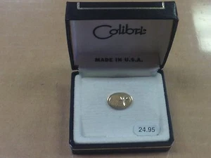 COLIBRI "OVAL" VINTAGE TIE CLIP IN GOLD PLATED BASE METAL - Picture 1 of 4
