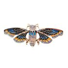 Art Deco Style Enamel Crystal Cicada Brooch Badge Insect Pin With Gift Bag