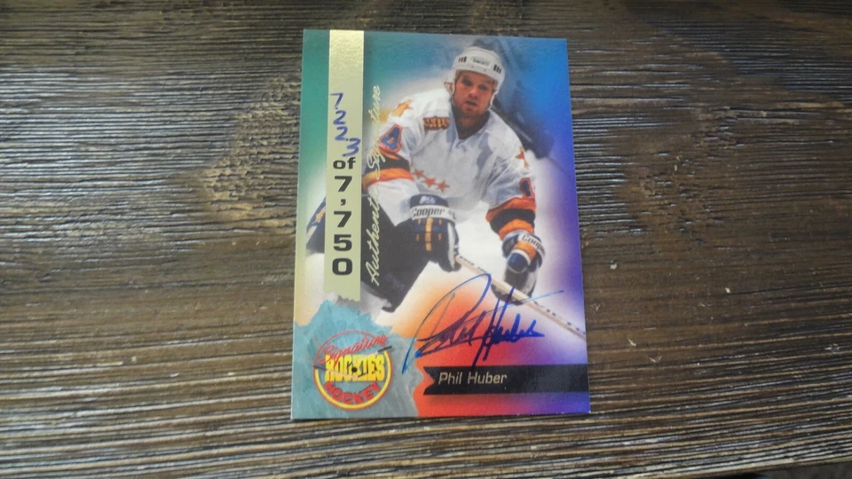 1994 SIGNATURE ROOKIES # 38 PHIL HUBER    AUTOGRAPHED HOCKEY CARD - Image 1 of 2