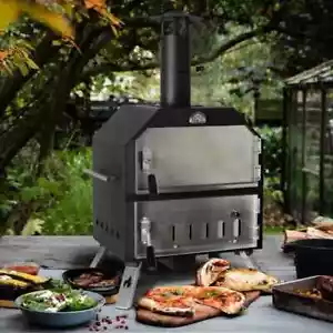 15"-Outdoor Pizza Oven Wood Fired Pizza Oven Portable Patio Ovens Fold-up Legs - Picture 1 of 5
