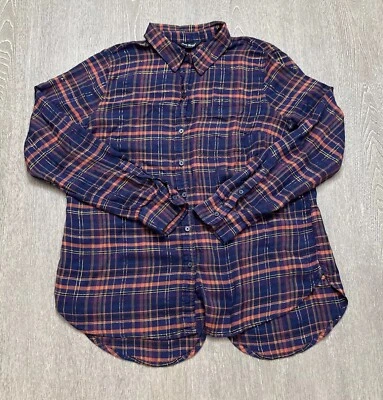 Lucky Brand Womens Med Flannel Plaid Button Down Shirt Long Sleeve Multicolor - Image 1 of 4