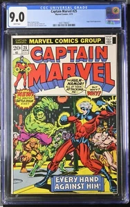 Captain Marvel #25 CGC 9.0 WHITE PAGES JIM STARLIN Super Skrull App. - Bild 1 von 2
