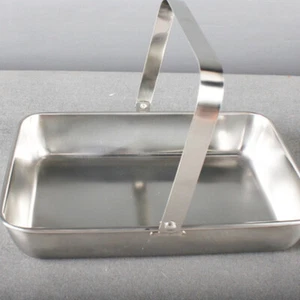 Towel Tray Handle Metal Storage Tray Barbeque Grill Pan Vanity Trays Bathroom - Picture 1 of 12