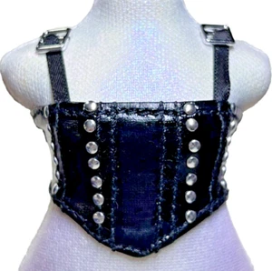 Shadow Rainbow High Heather Grayson Doll Outfit Black Studded Leather Corset Top - Picture 1 of 4