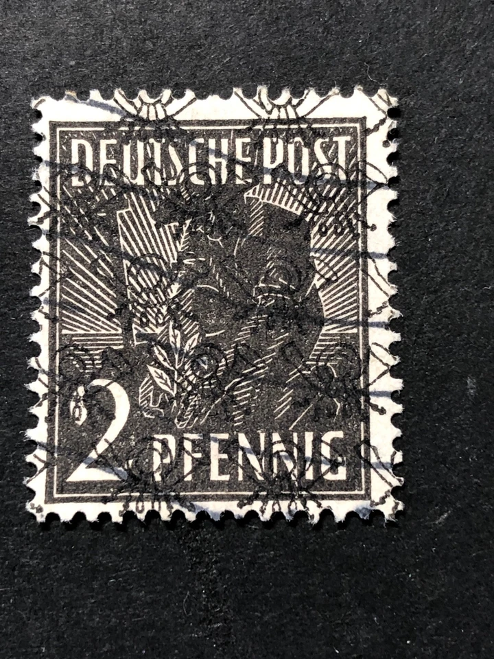 Stamp Germany 1948 Allied Occupation Net Overprint 2 Pfennig Used - Image 1 of 1