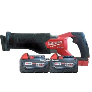 Milwaukee 2821-20 M18 FUEL Cordless Sawzall Reciprocating Saw 2 5.0 Ah Batteries - Picture 1 of 7