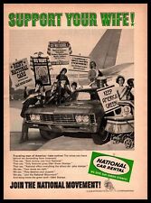 1967 National Car Rental "Support Your Wife" S & H Green Stamps Vintage Print Ad