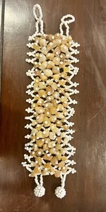 Wide Amber Glass Tone Beaded Bracelet - Picture 1 of 4