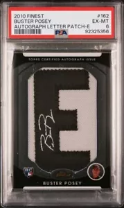 2010 Finest Buster Posey Autograph Letter Patch E /284 PSA 6 - Picture 1 of 1