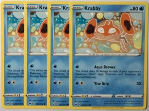 POKEMON 4X KRABBY 042/202 SWORD & SHIELD COMMON NEAR MINT-PLAYSET - Picture 1 of 1