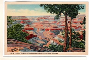 1940s Grand Canyon Fred Harvey Linen Postcard Grand View Point-PP10 - Picture 1 of 2