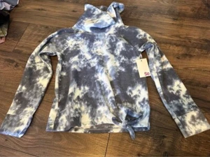 New Girls SO Navy Tie Dye Micro Fleece Funnel Neck sz 10/12 L - Picture 1 of 2