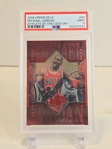 1999 UPPER DECK MICHAEL JORDAN ATHLETE OF THE CENTURY #80 HOF PSA 9 - Picture 1 of 2