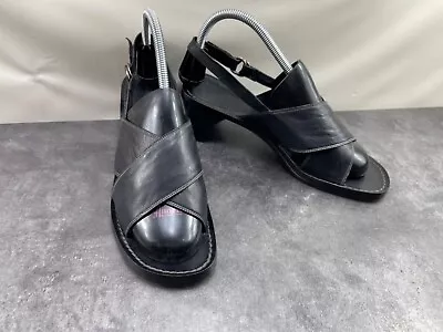 Zapatos de mujer Lauren Ralph Lauren Barbara negros 8,5 AA 2A sandalias de tacón con tira trasera Foto 1 de 4