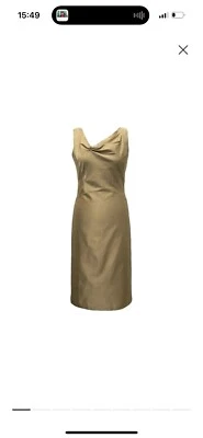 Платье Prada Burnt Gold Silk Dress IT 40 британское длина до колена 6 резинок - Изображение 1 из 4