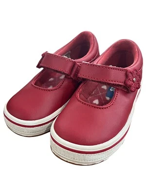 Zapatos Mary Jane de cuero rojo con punta redonda talla 4,5 Keds ELLA para niños pequeños vacaciones Foto 1 de 4