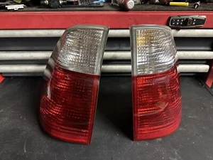 00-06 BMW E53 X5 Red/Clear Parking Tail Lights Rear Brake Lamps Left+Right - Picture 1 of 10