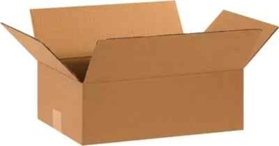 50 - 15x10x4 Cardboard Shipping Moving Storage Boxes FLAT Corrugated Cartons - Image 1 of 2
