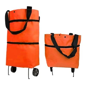 Collapsible Shopping Grocery Bag with Wheels Rolling Tote Bag with Wheels Lar... - Picture 1 of 6