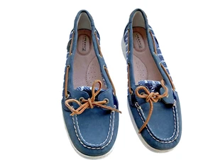 Sperry Top Sider Boat Shoes Womens 10 M Angelfish Blue Striped Mesh NEW - Picture 1 of 7