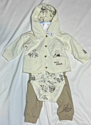 Disney Winnie The Pooh Baby 3-Piece Layette Set ~ Size 9 Months - Image 1 of 4