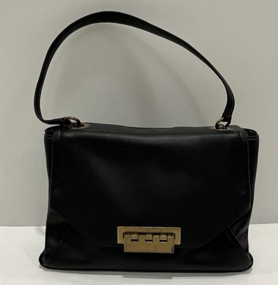 Bolso de Hombro Cartera ZAC POSEN Eartha Cuero Correa Única NEGRO con Bloqueo de Bisagra Foto 1 de 4