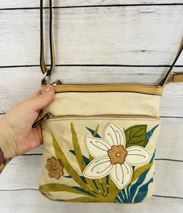 Borsa a tracolla donna Relic panna colorata tela floreale - Foto 1 di 15