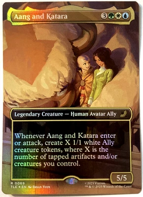 MTG Aang and Katara (Borderless Foil) Avatar Eternal-Legal 69 NM - Image 1 of 4
