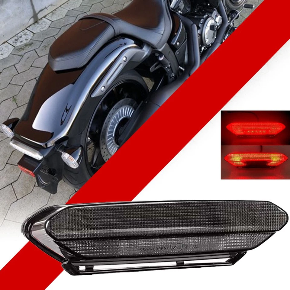 Fits 2011-2017 Yamaha Stryker XVS 1300 LED Brake Tail Light rear Smoke Emark - Image 1 of 4