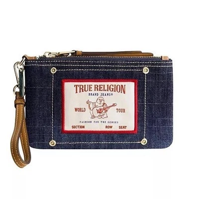 Parche de Buda True Religion Azul Denim Muñequera Billetera Portatarjetas #TNFS0036CT Foto 1 de 4