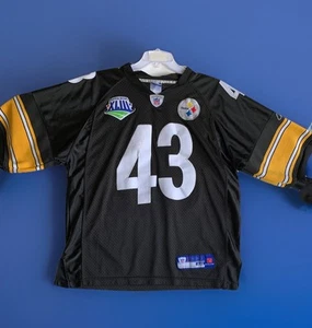 Pittsburg Steelers Troy Polamalu Super Bowl XLIII Reebok Jersey Size 48 (23x28) - Picture 1 of 7
