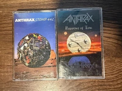 Anthrax Heavy Metal Cassette Tape Lot 2 Persistence of Time Stomp 442 VG Tested - Image 1 of 3