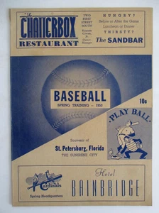 1950 NY Yankees vs St. Louis Cardinals Spring Taining Program Score Card - Picture 1 of 3