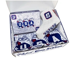 Bridgestone x PBR Pabst Blue Ribbon Beer Kit Limited Golf Balls, Putter + Towel - Picture 1 of 13