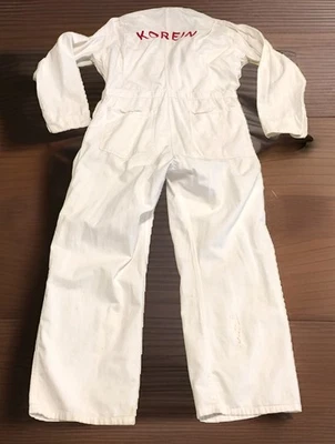 Vintage 1940s White/Red American Coveralls  Workwear Denim Read - Image 1 of 4